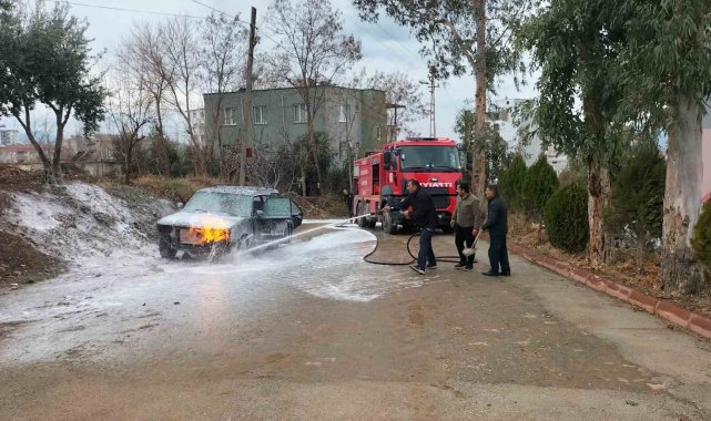 Osmaniye'de araç yangını
