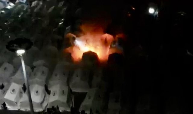 Osmaniye'de çadır kentte yangın