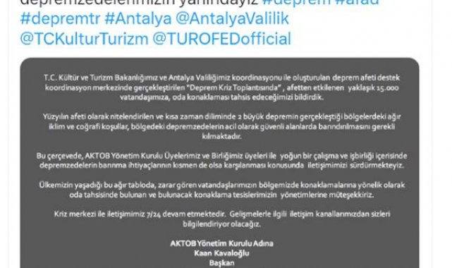 Oteller depremzedelere açıldı