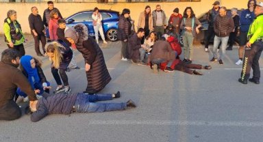 Otomobilin çarptığı çift yaralandı, sürücü gözyaşlarına boğuldu