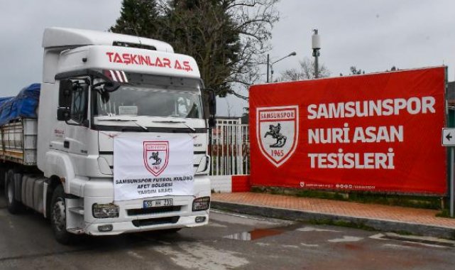 Samsunspor yardım TIR'ları yola çıktı, Hüseyin Eroğlu açıklamalarda bulundu