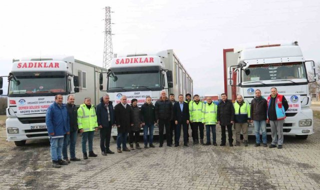 Sinop'tan afet bölgesine 8 konteyner gönderildi