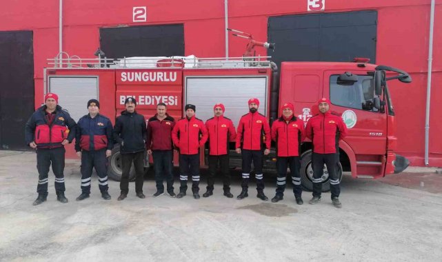 Sungurlu Belediyesi Hatay'a itfaiye ekibi gönderdi