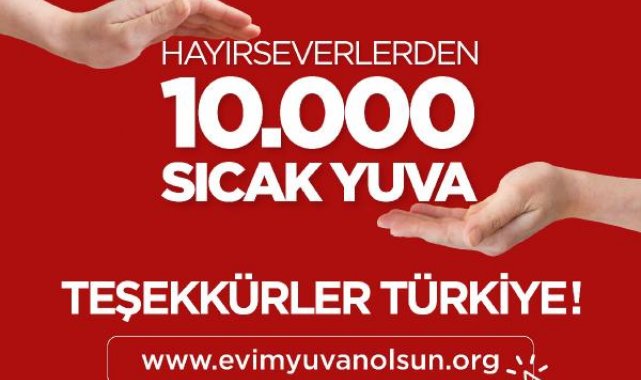 Varank: Vatandaşlarımız, 10 bin depremzede aile için 'EvimYuvanOlsun' dedi