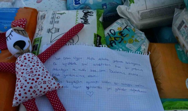 Yardım kolilerinden çıkan notlar duygulandırdı