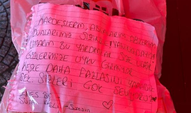 Yardım kolisinden çıkan not duygulandırdı: Gözlerimize uyku girmiyor