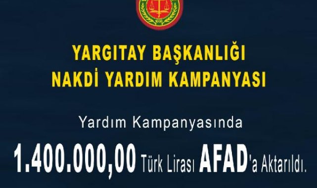 Yargıtay, depremzedeler için 1,4 milyon TL bağış topladı
