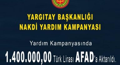 Yargıtay, depremzedeler için 1,4 milyon TL bağış topladı