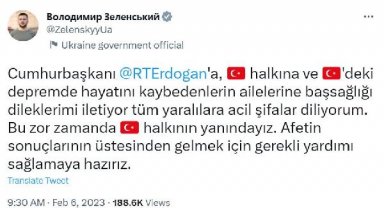 Zelenski: Türk halkının yanındayız