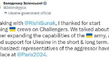 Zelenski'den Sunak'a 'tank eğitimi' teşekkürü