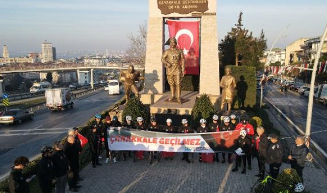 100 bisiklet sporcusu Çanakkale'yi geçilmez yapan şehitler anısına yola çıktı