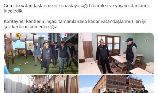 'Süheyla Sultan', depremzedeler için İskenderun Limanı'nda