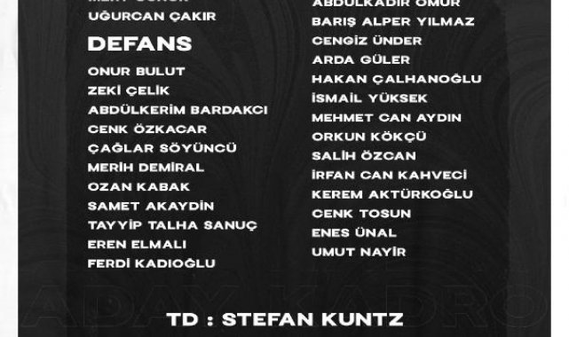 A Milli Futbol Takımı'nın aday kadrosu açıklandı