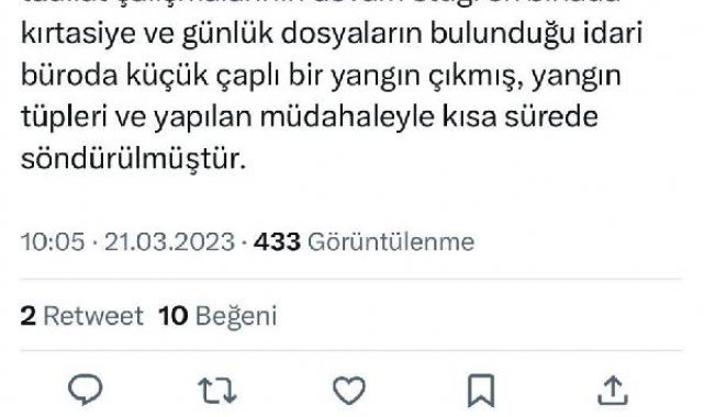 AFAD'da idari büroda çıkan yangın söndürüldü