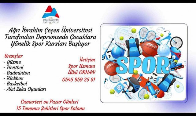 AİÇÜ'de depremzede çocuklara yönelik spor kursları düzenlenecek
