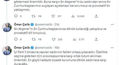 AK Parti'li Çelik: Akşener'in, Cumhurbaşkanımıza kullandığı provokatif dili kınıyoruz