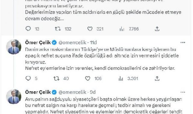 AK Parti'li Çelik: Kur'an-ı Kerim ve şanlı Türk Bayrağına saldırıyı lanetliyoruz