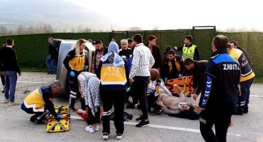 Alkollü sürücünün kullandığı otomobil takla attı: 5 yaralı