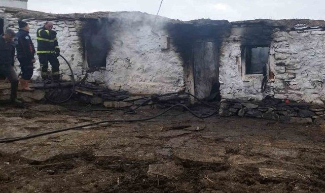Ardahan'da ahırda çıkan yangın korkuttu