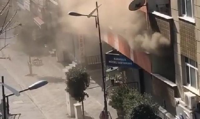 Bağcılar'da 5 katlı binanın 1'inci katındaki yangından balkondan atlayarak kurtuldu