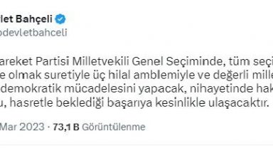 Bahçeli: MHP, tüm seçim çevrelerinde üç hilal amblemiyle mücadelesini yapacak