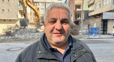 Bahçelievler'de yıkım sırasında hasar gören apartmanın duvarları onarıldı