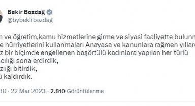 Bakan Bozdağ'dan, okul müdürüne başörtüsü tepkisi: Çağdaş yobazlık