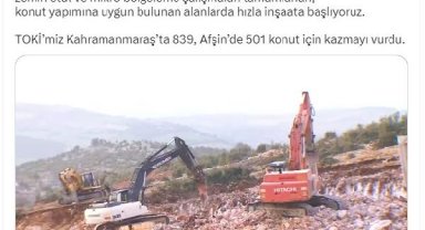 Bakan Kurum: Pazarcık ve Afşin ilçesinde konutların inşasına başlandı