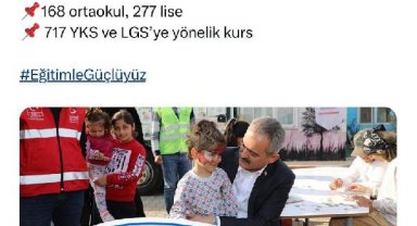 Bakan Özer: Afet bölgesinde 1717 noktada eğitim sürüyor