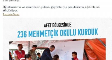 Bakan Özer: Mehmetçik okullarının sayısı 236'ya ulaştı