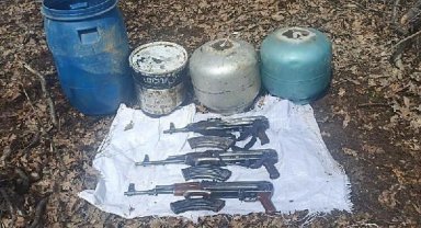 Bingöl'de terör örgütüne ait silah, mühimmat ve 100 kilogram patlayıcı ele geçirildi