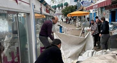 Bodrum'da fırtına etkili oldu