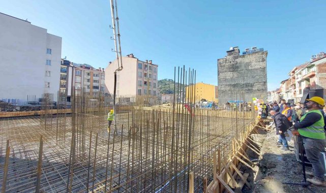 Büyük sel afetinde yıkılan müftülük binasının temeli yeniden atıldı