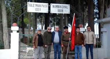 Çanakkale'ye yürüyen gazi torunu Gelibolu'da