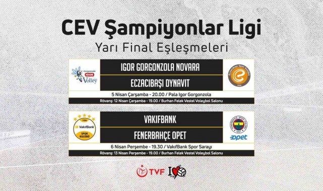 CEV Şampiyonlar Ligi'nde yarı final programı belli oldu