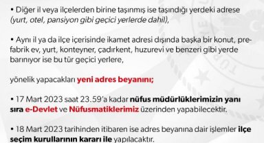 Depremzedeler adres değişikliğini e-Devlet'ten yapabilecek