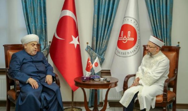 Diyanet İşleri Başkanı Erbaş, Kafkas Müslümanları İdaresi Başkanı Paşazade ile bir araya geldi