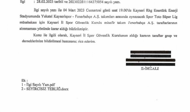 Fenerbahçe: "Kulübümüz bu karar ile ilgili yürütmeyi durdurma başvurusu yapacaktır"