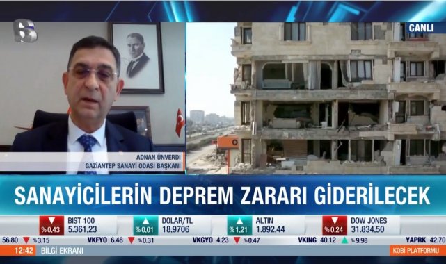 GSO Başkanı Ünverdi, deprem sonrası bölge sanayisinin durumunu canlı yayında anlattı