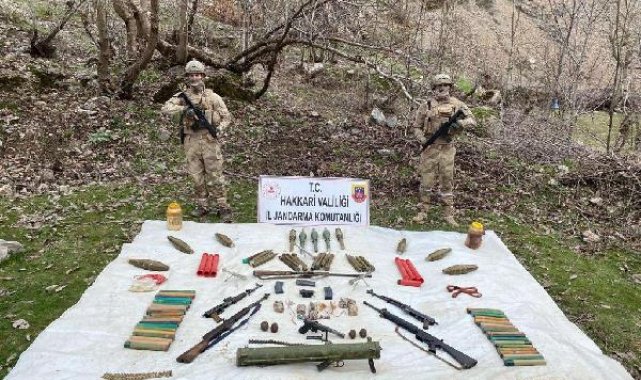 İçişleri: Hakkari'de terör örgütüne ait sayıda silah ve mühimmat ele geçirildi