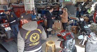 İstanbul'da motosiklet tamirhanelerinde denetim