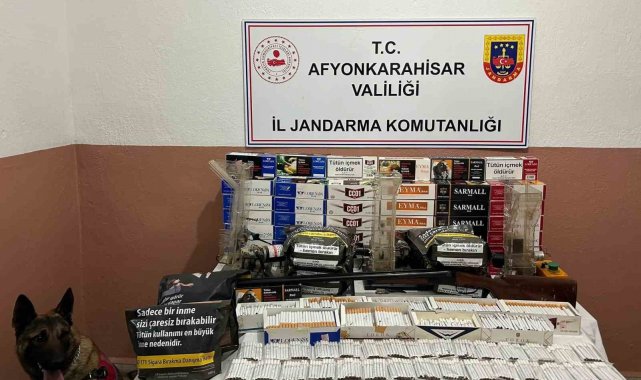 Jandarmadan kaçak makaron ve tütün operasyonu