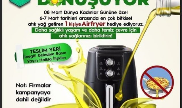 Kadınlar Gününe Özel Airfryer ödüllü atık yağ kampanyası başlıyor
