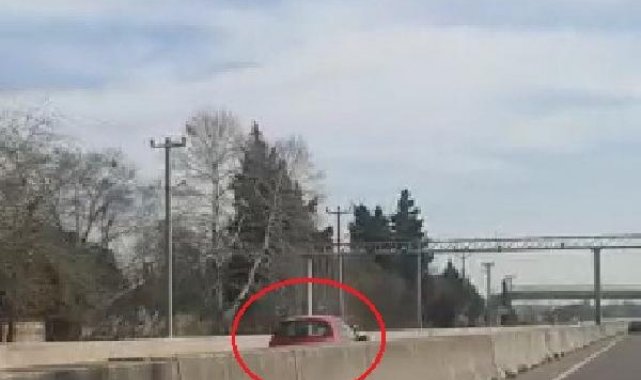 Kara yolunda otomobiliyle ters şeritte ilerledi