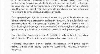 Karamollaoğlu: Milletimize verdiğimiz sözün arkasındayız