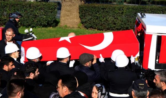 Kazada şehit olan polis, son yolculuğuna uğurlandı