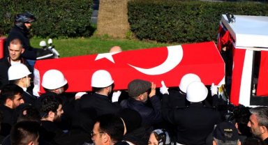Kazada şehit olan polis, son yolculuğuna uğurlandı