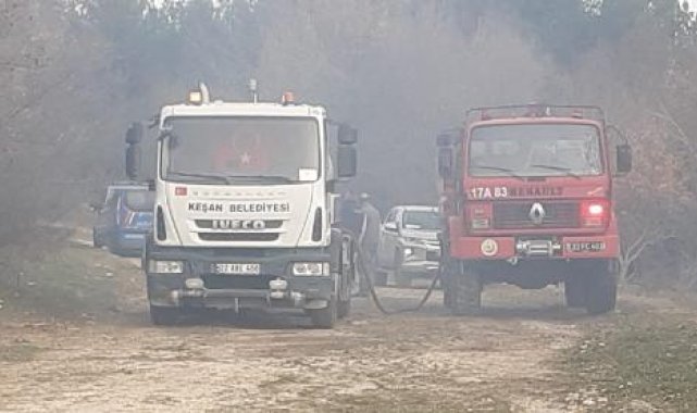 Keşan'da orman yangını