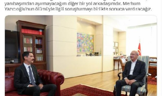 Kılıçdaroğlu: Muhsin Yazıcıoğlu'nun oğlu, yanı başımdan ayırmayacağım yol arkadaşımdır