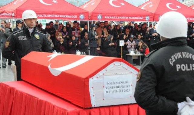 Kocaeli'de kalp krizinden hayatını kaybeden polis memuru için tören